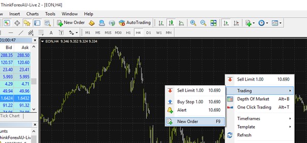 Order Placement/Executing a Trade